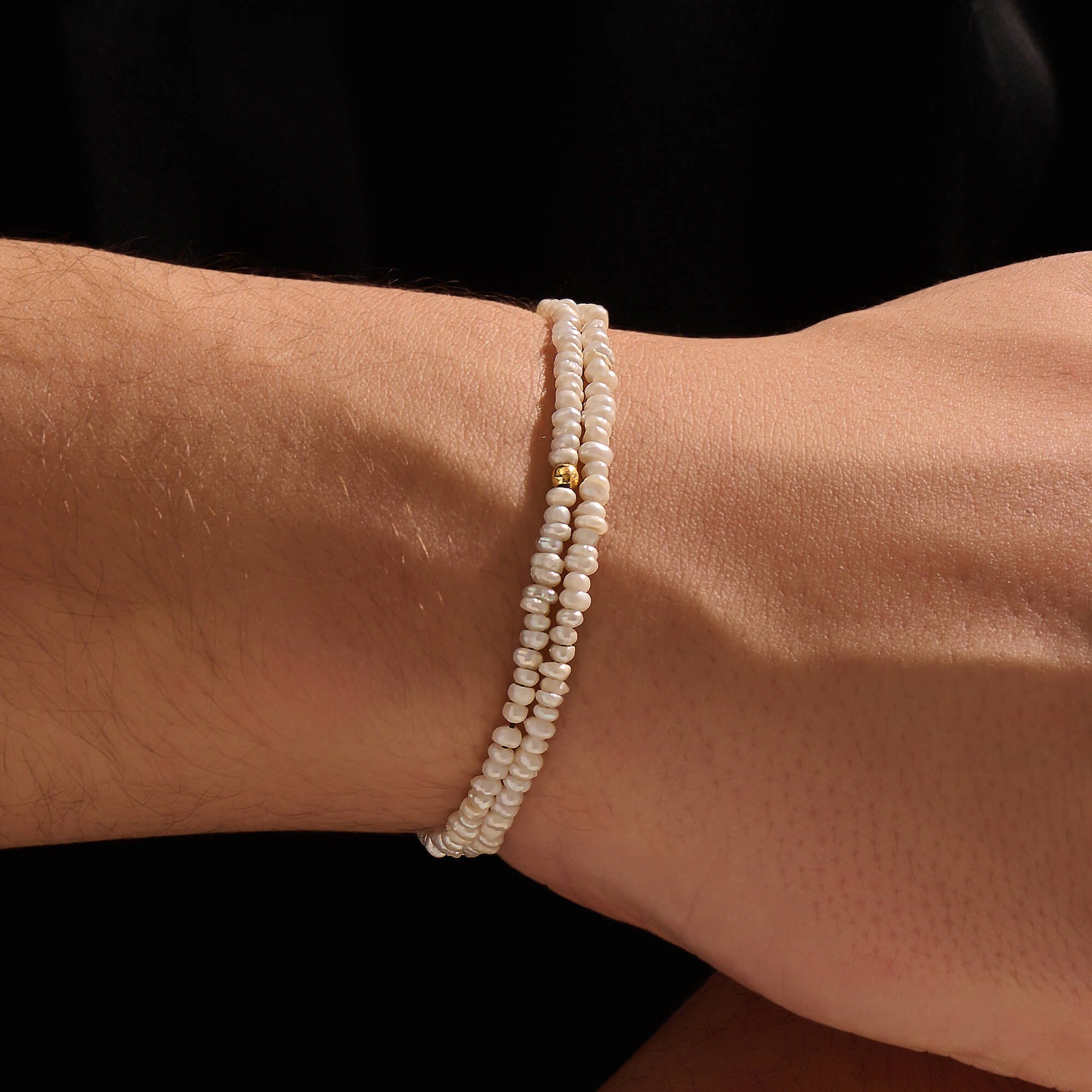 Minimalist Seed Pearl Double Beaded Bracelet