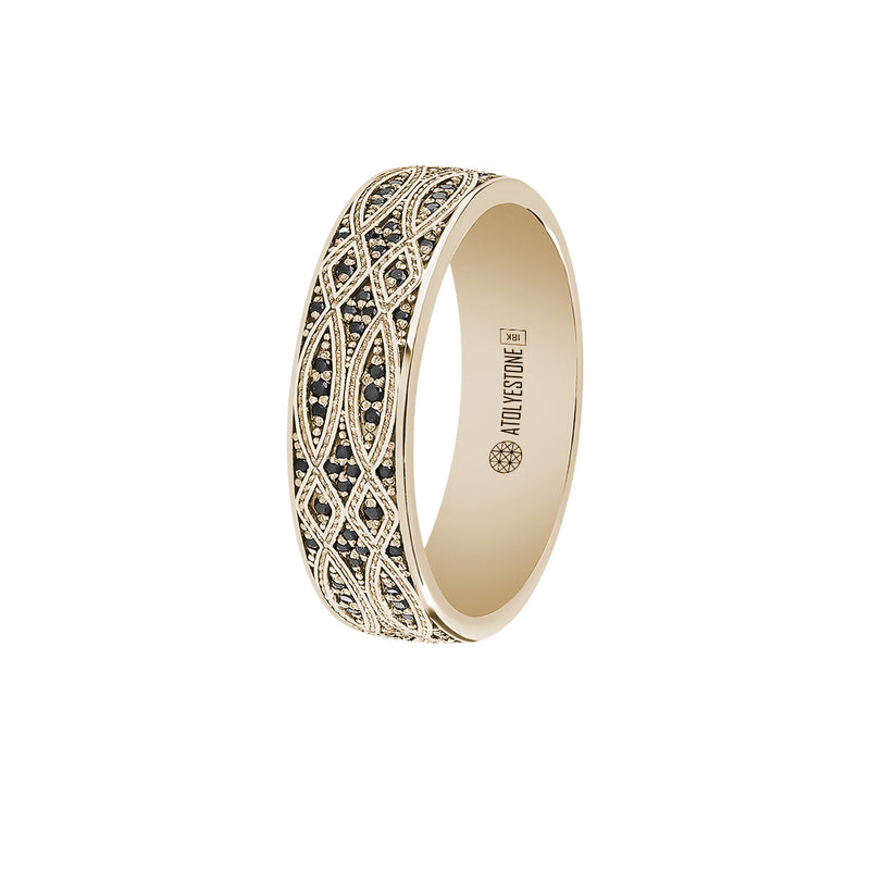 Minimalist Diamond Pave Band Ring in Solid Gold