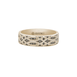 Men's 0.38ctw Black Diamond Pave Ring in Real Yellow Gold