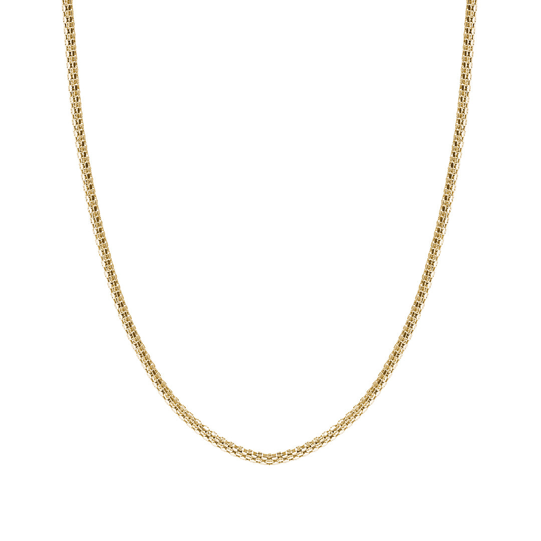 Popcorn Chain Necklace in Gold