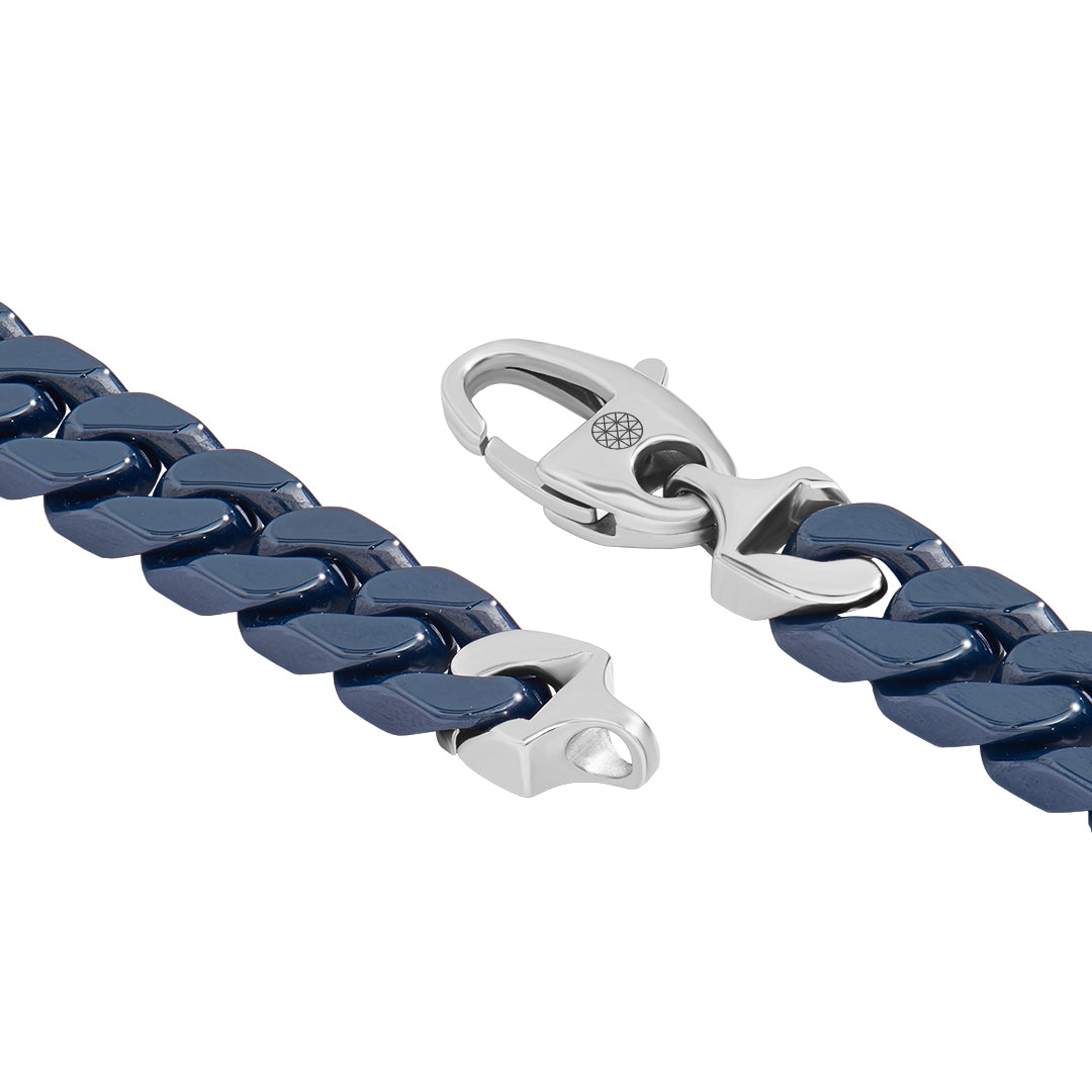 Men's Ceramic Cuban Links Bracelet in Navy