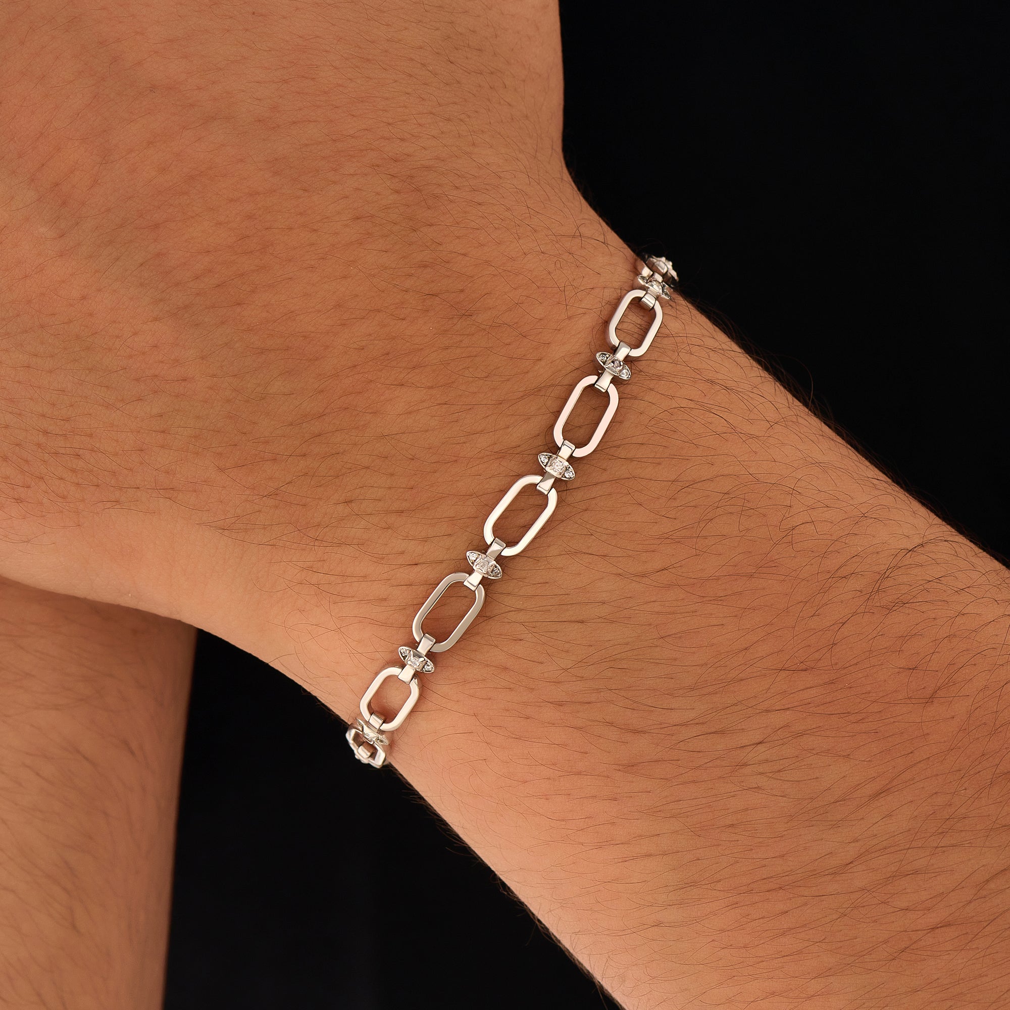 Men's Solid Gold Open Link Chain Bracelet