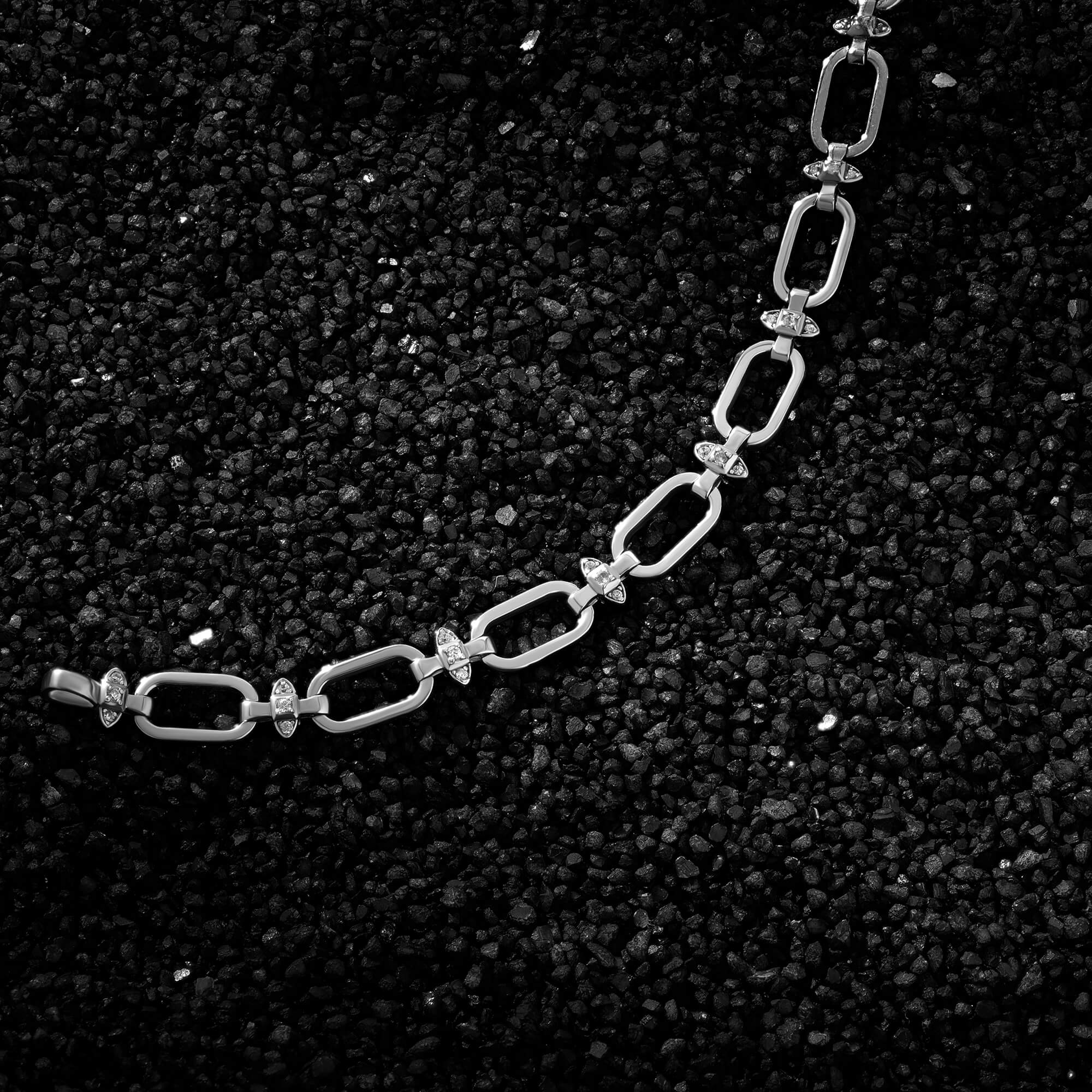 Open Link Chain Bracelet in 925 Silver