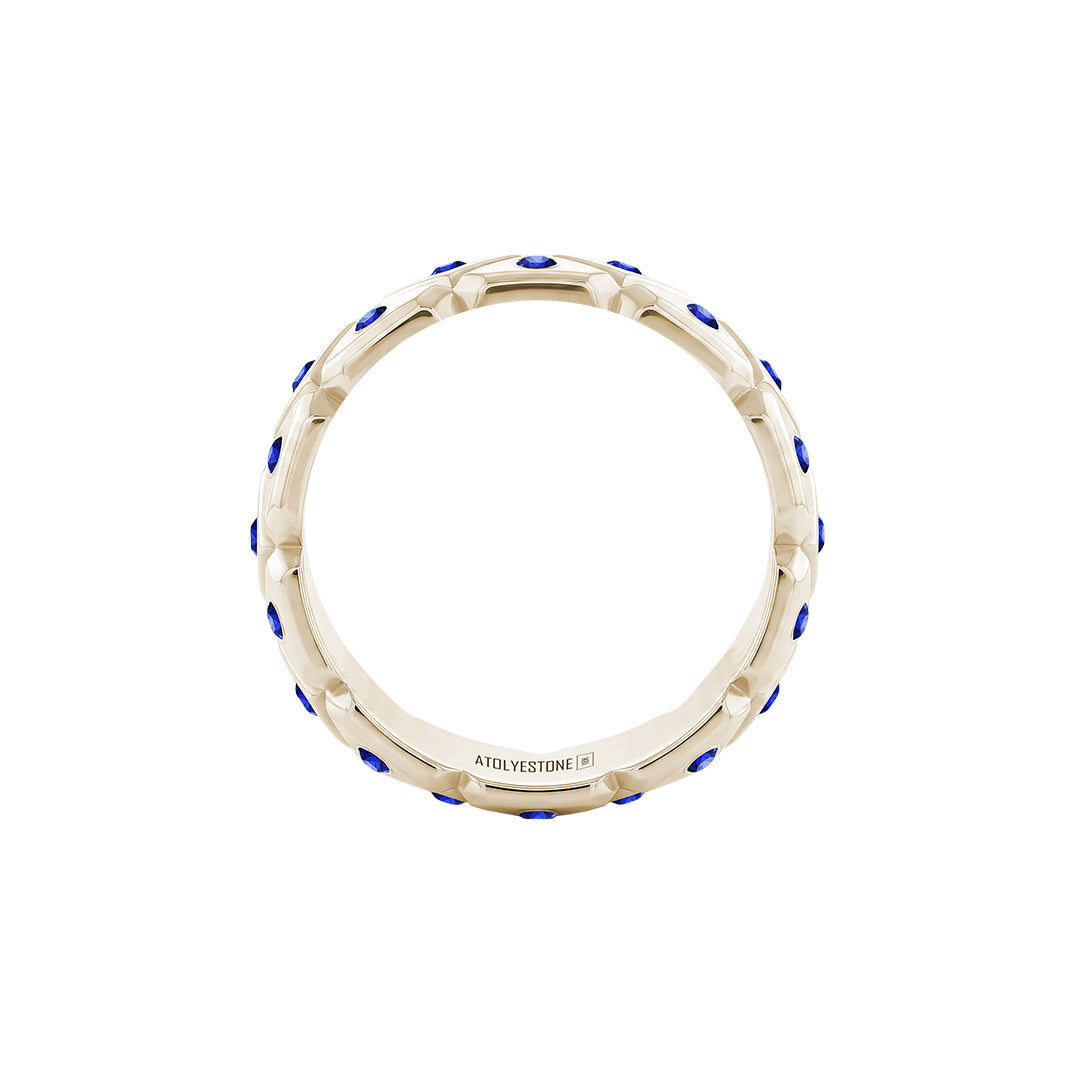 Pave Triangle Band Ring in Solid Gold