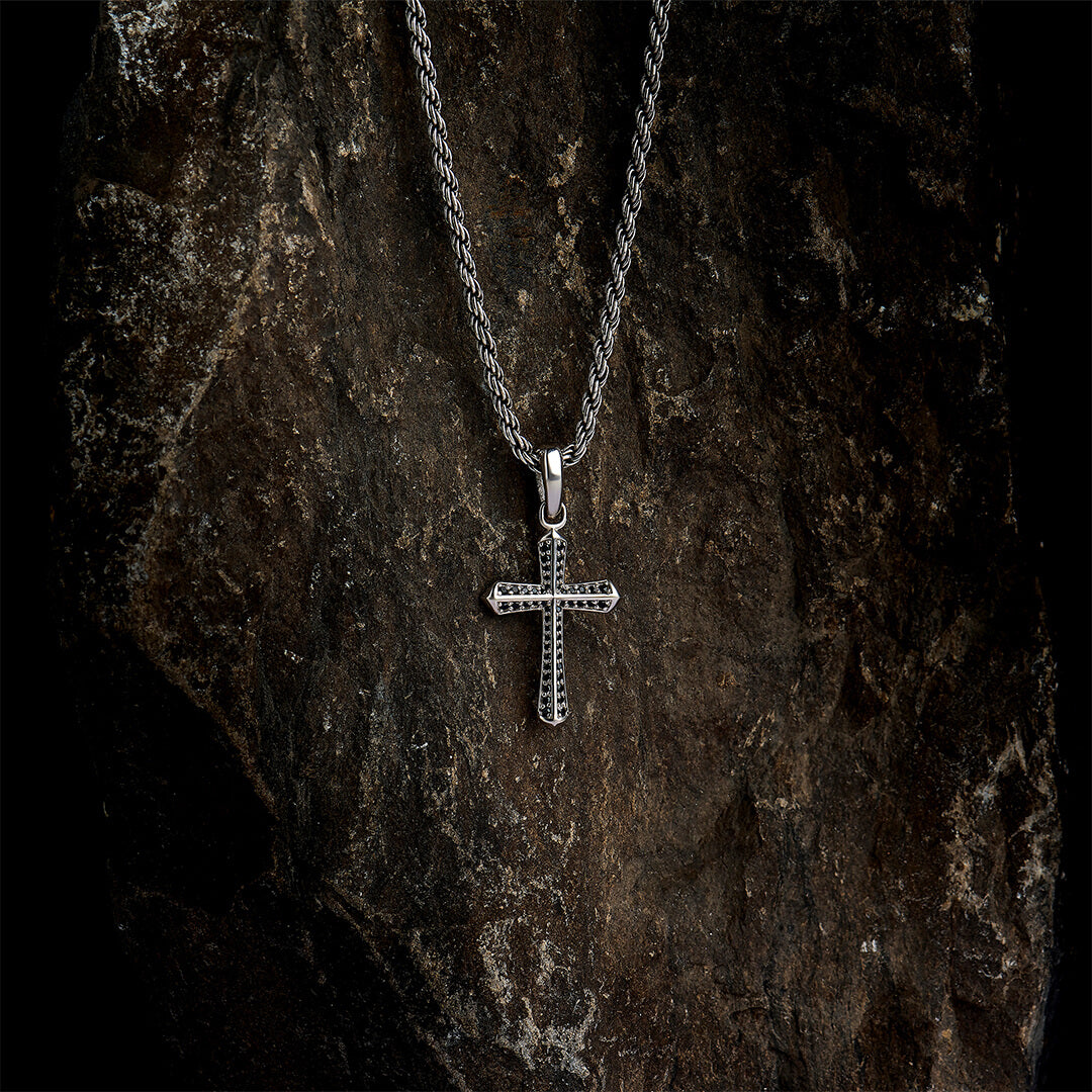 Men's Diamond Cross Pendant in Real Gold