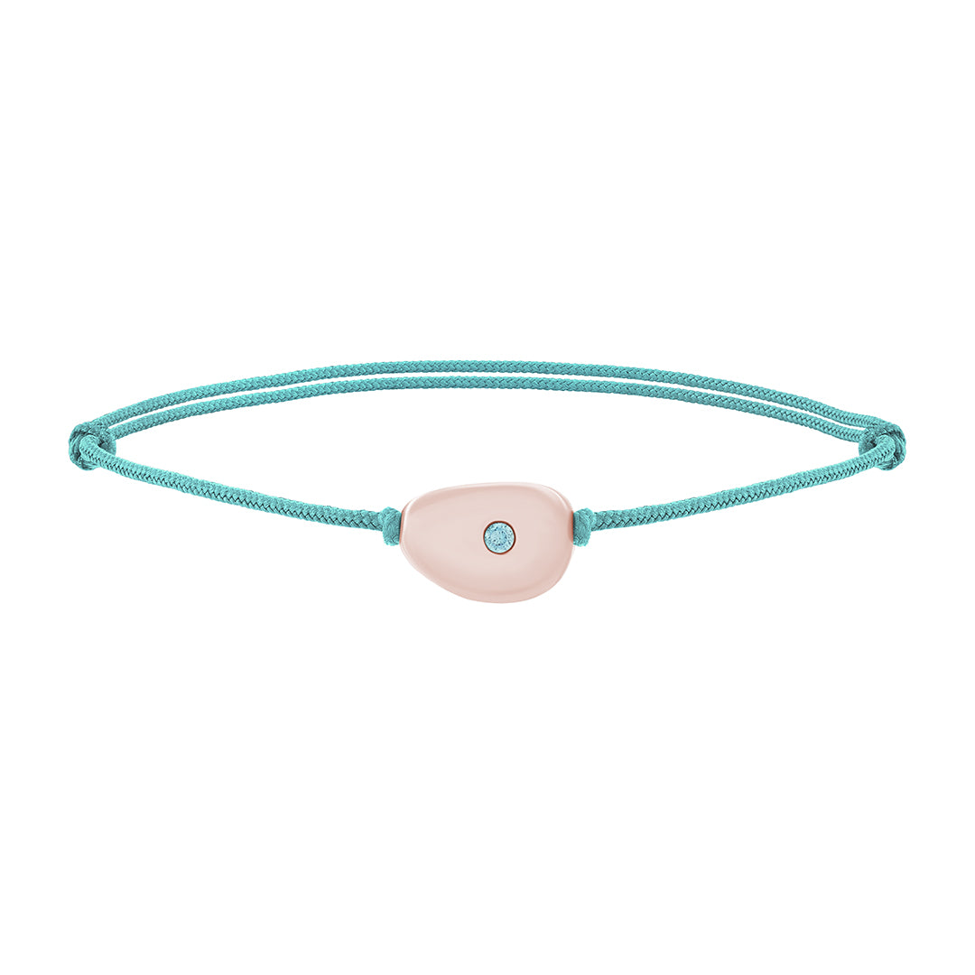 Pebble Macrame Bracelet in Solid Rose Gold