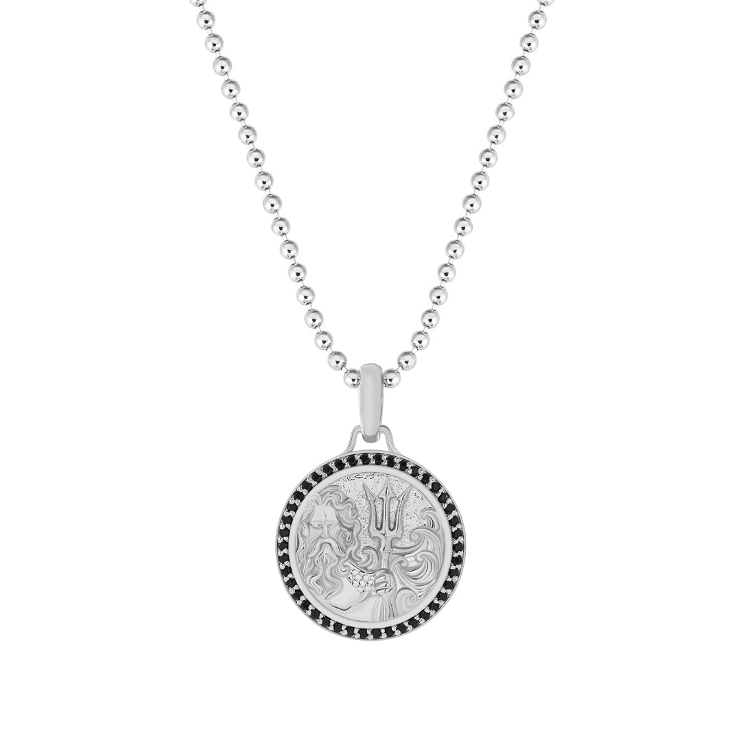 Poseidon Pendant in 925 Sterling Silver - Pave Cubic Zirconia