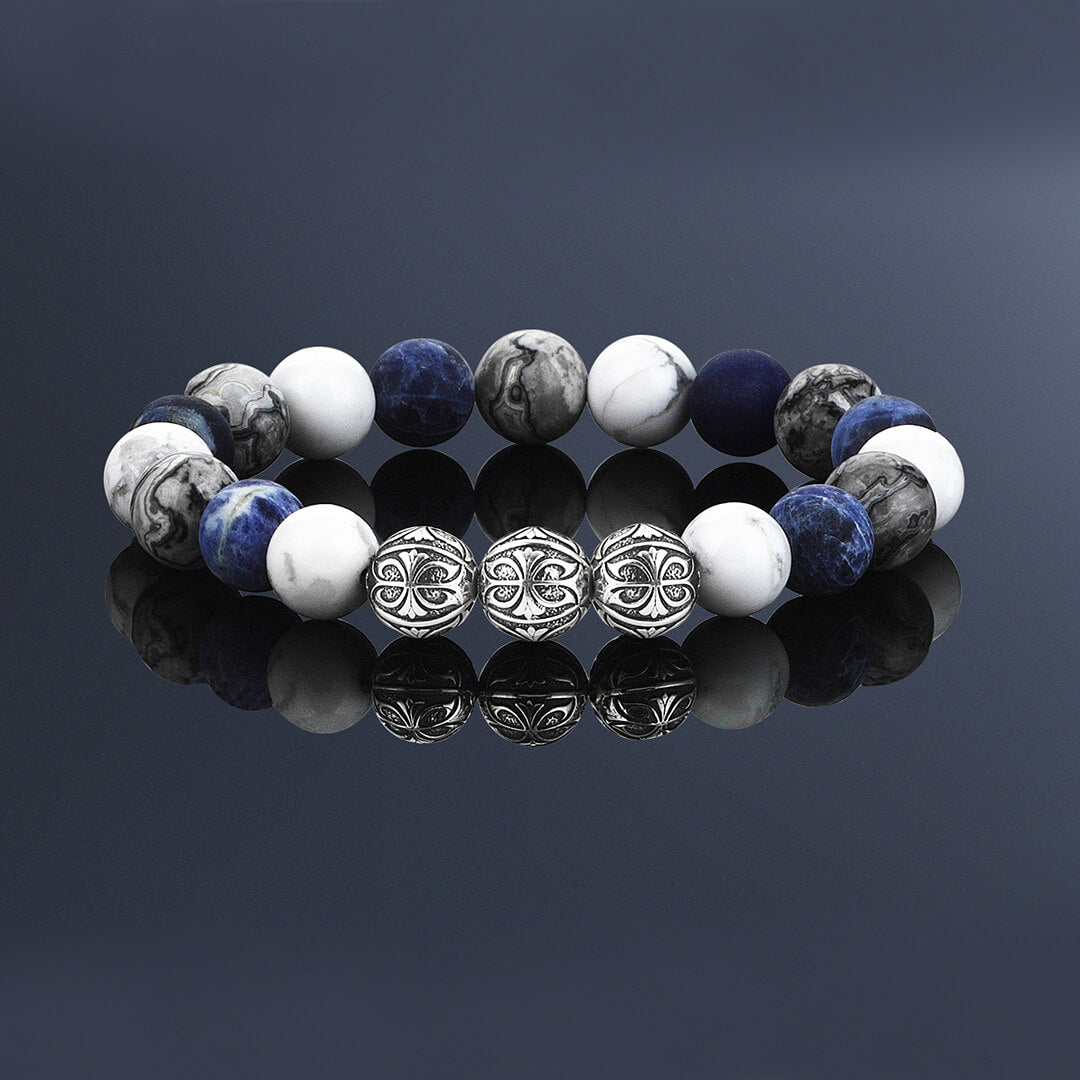 PREMIUM MULTISTONE APEX BEADED BRACELET FOR MEN