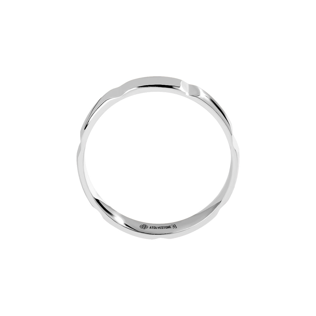 Men's Rectanglular Linked Band Ring Solid 925 Silver