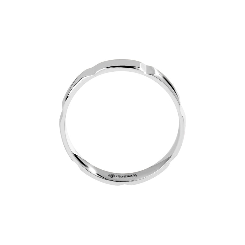 Men's Rectanglular Linked Band Ring Solid 925 Silver