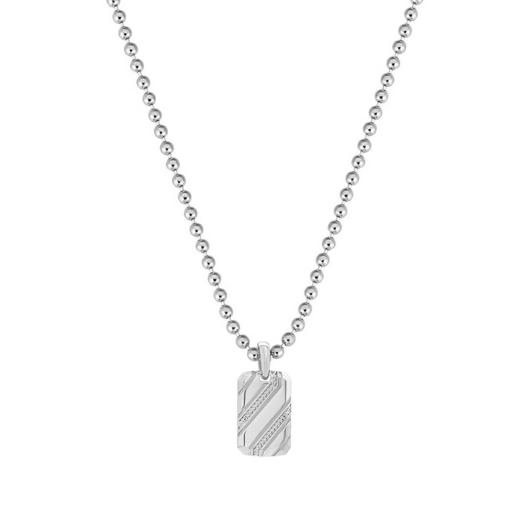 Rope Line Tag Pendant in 925 Sterling Silver