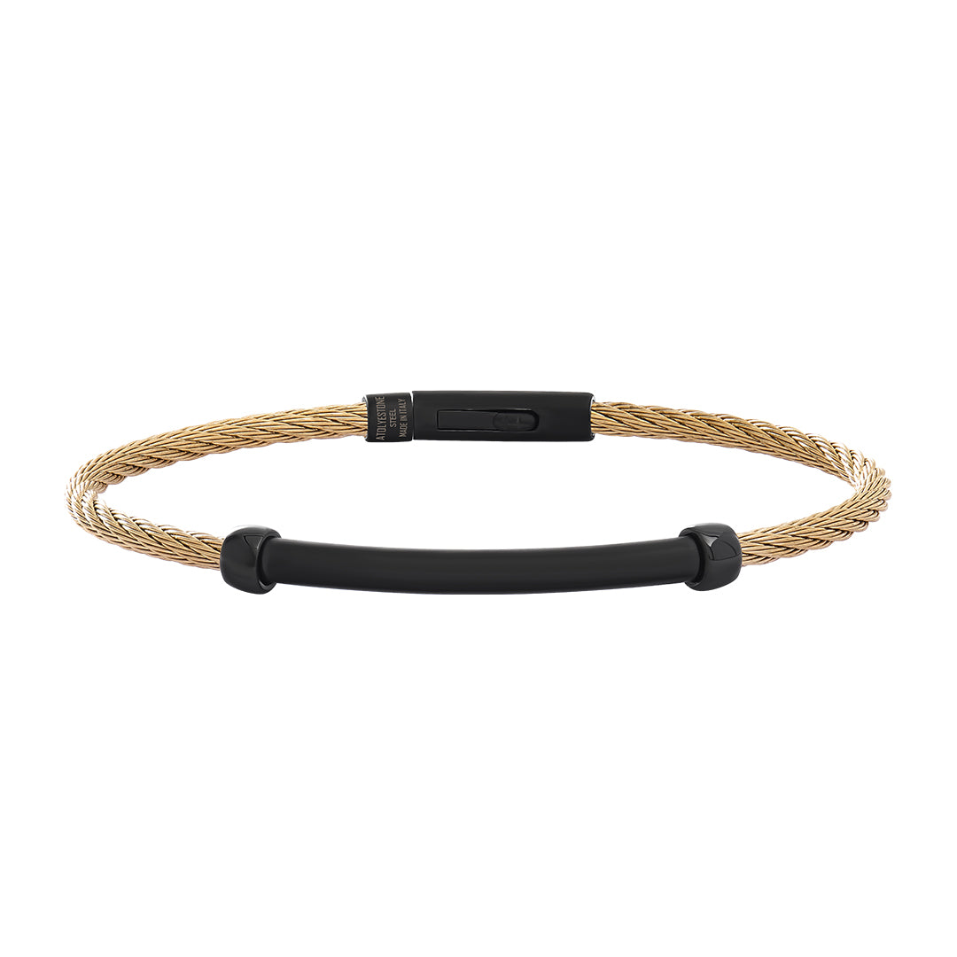 Atolyestone Shadowline Cable Bracelet in Yellow Gold for Men