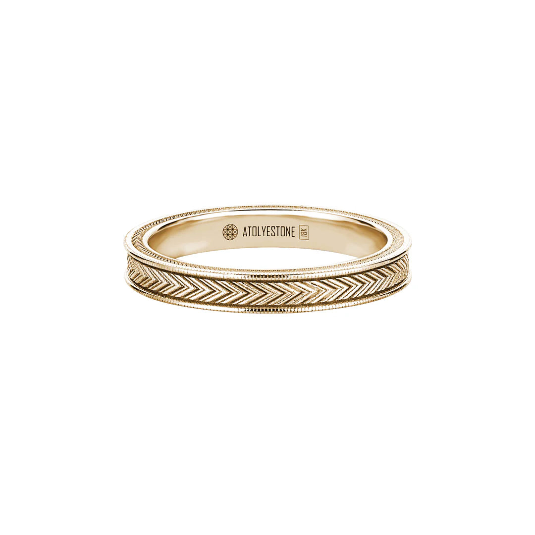Signature Arrow Band Ring in Solid Yellow Gold
