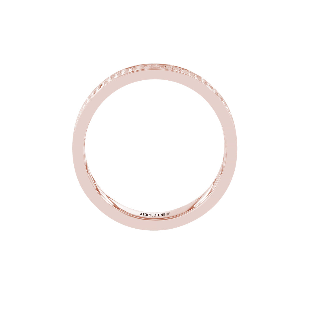 Thin Pyramid Band in Solid Rose Gold
