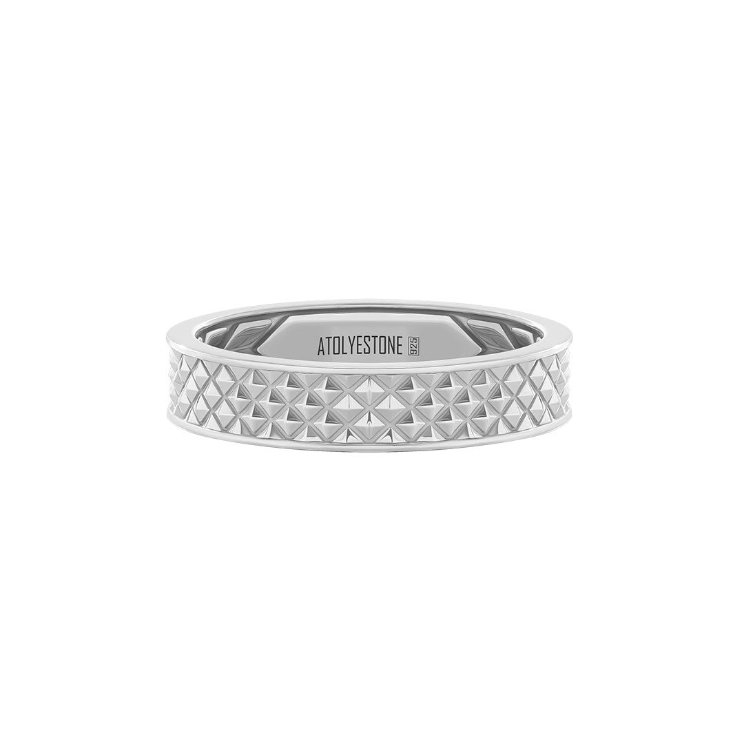 Slim Pyramid Band Ring in 925 Sterling Silver