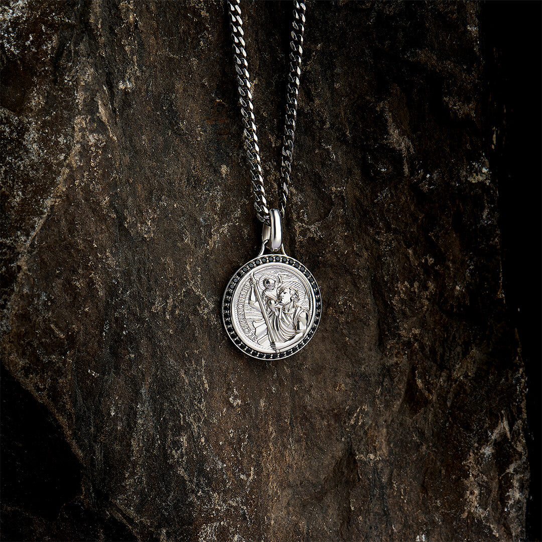 Saint Christopher Traveler Protection Necklace in Silver