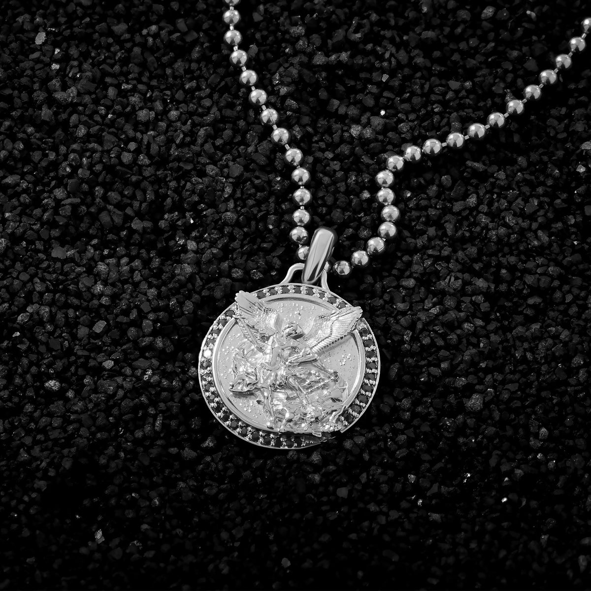 St. Gabriel Relief Pendant in Solid Silver