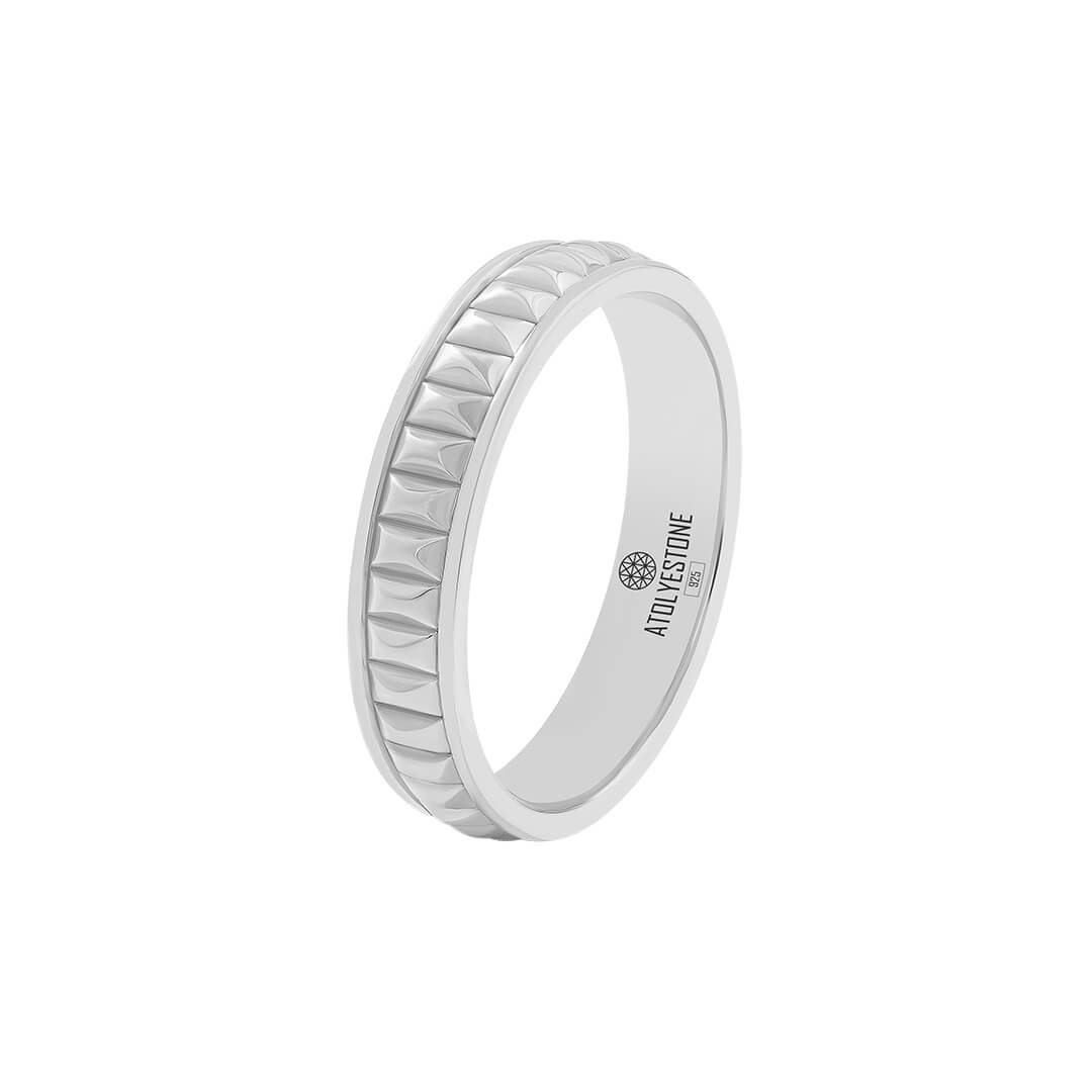 Stud Band Ring in 925 Sterling Silver