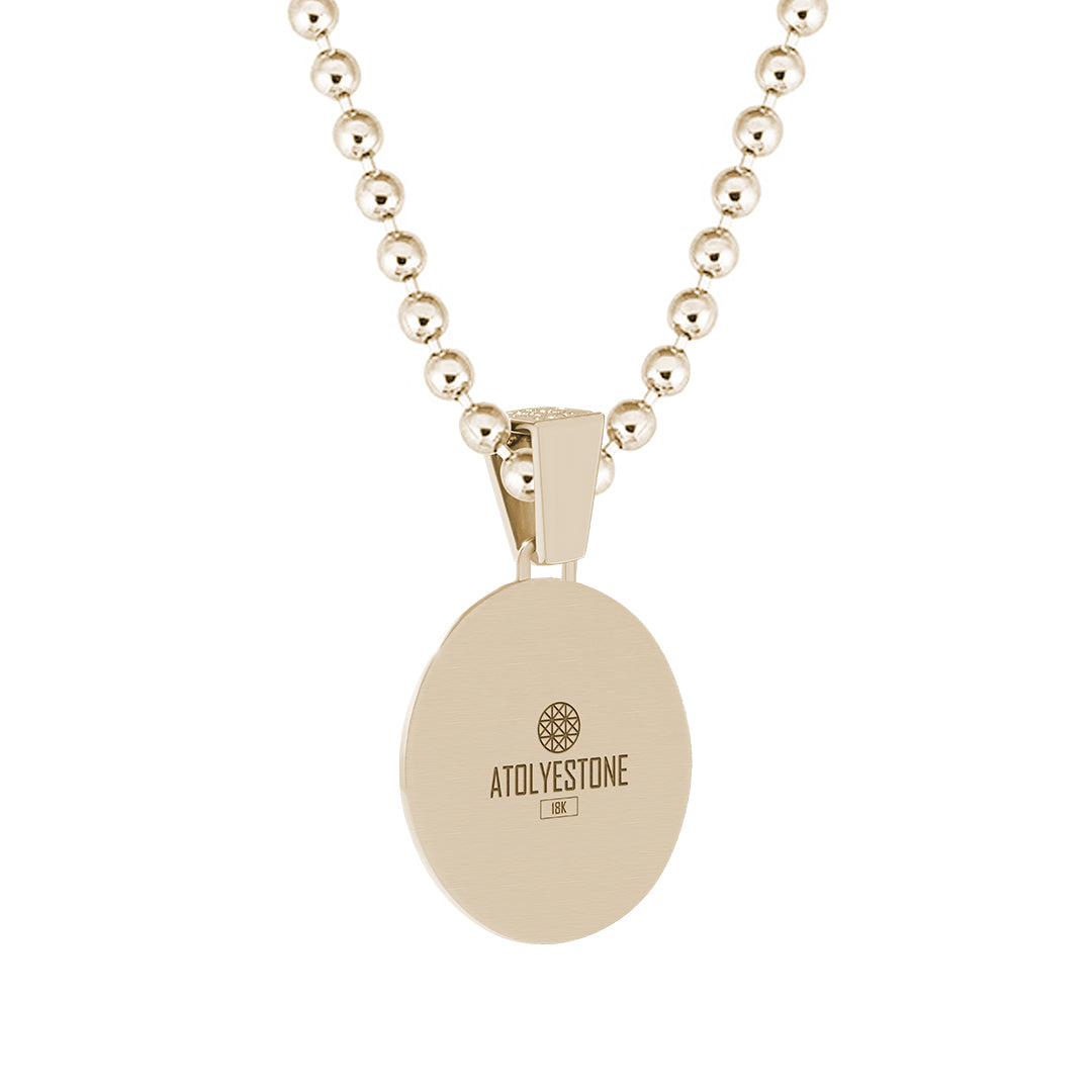 Solid Gold Sunburst Compass Pendant