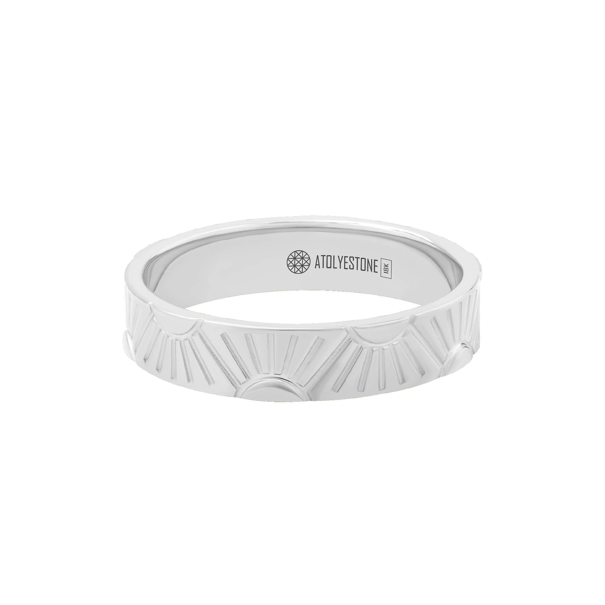 Sunrise Ring in Solid White Gold