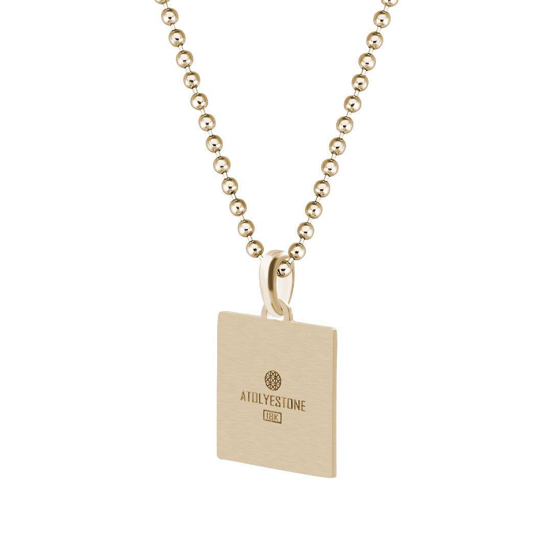 Tiger Square Pendant in Gold (Pendant Only)