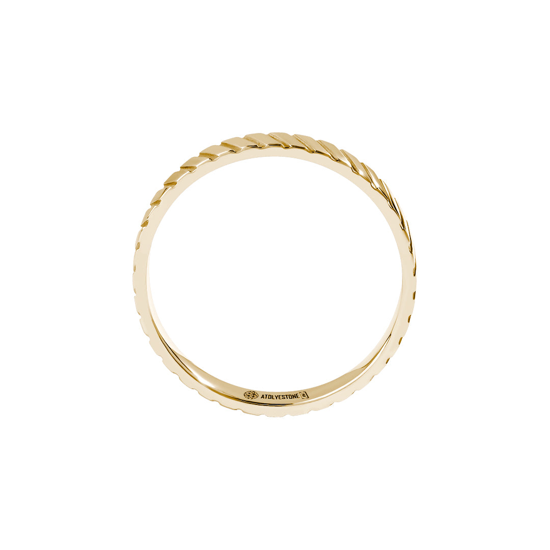 Men's Real Gold Twined Wedding Ring