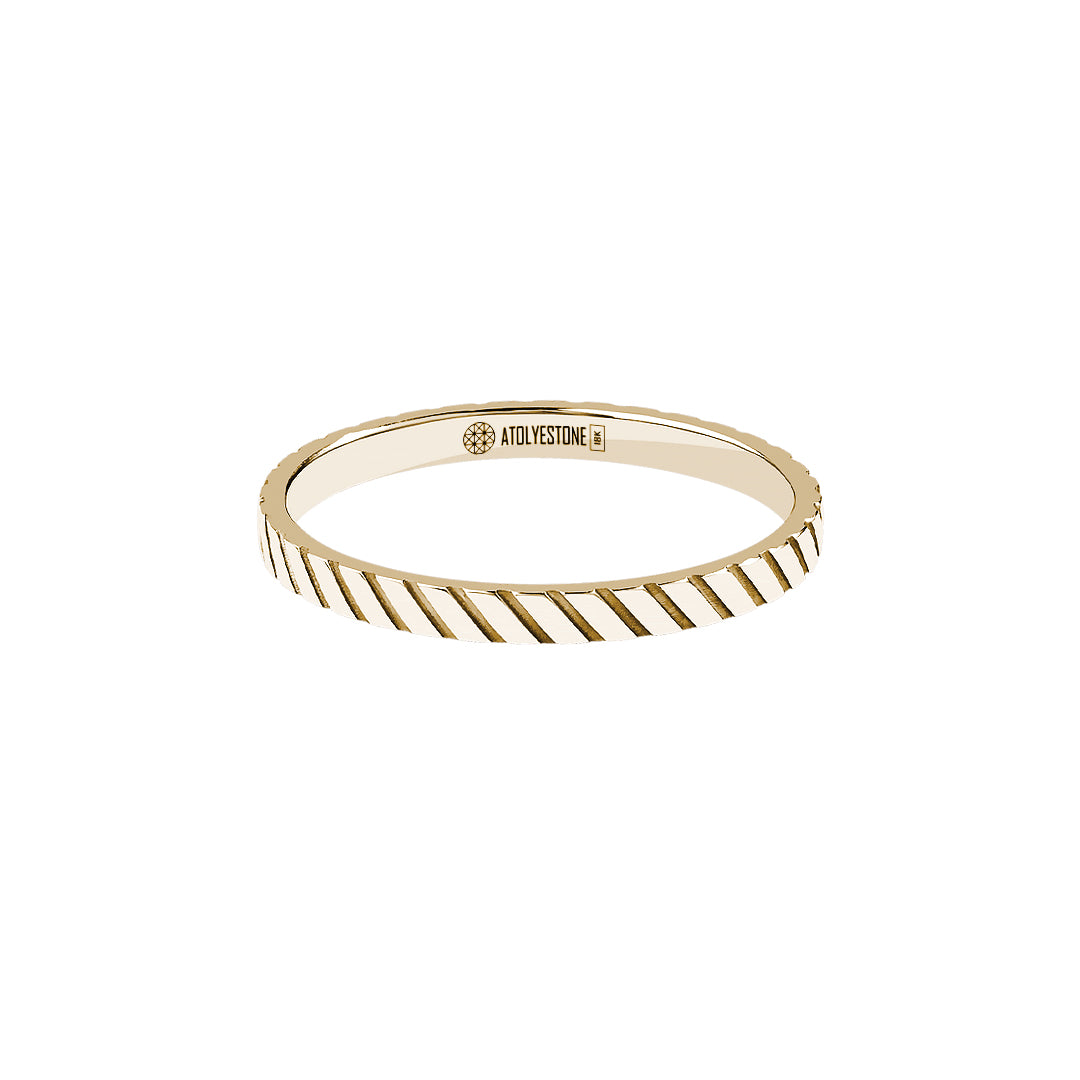 Men's Real Gold Twined Band Ring