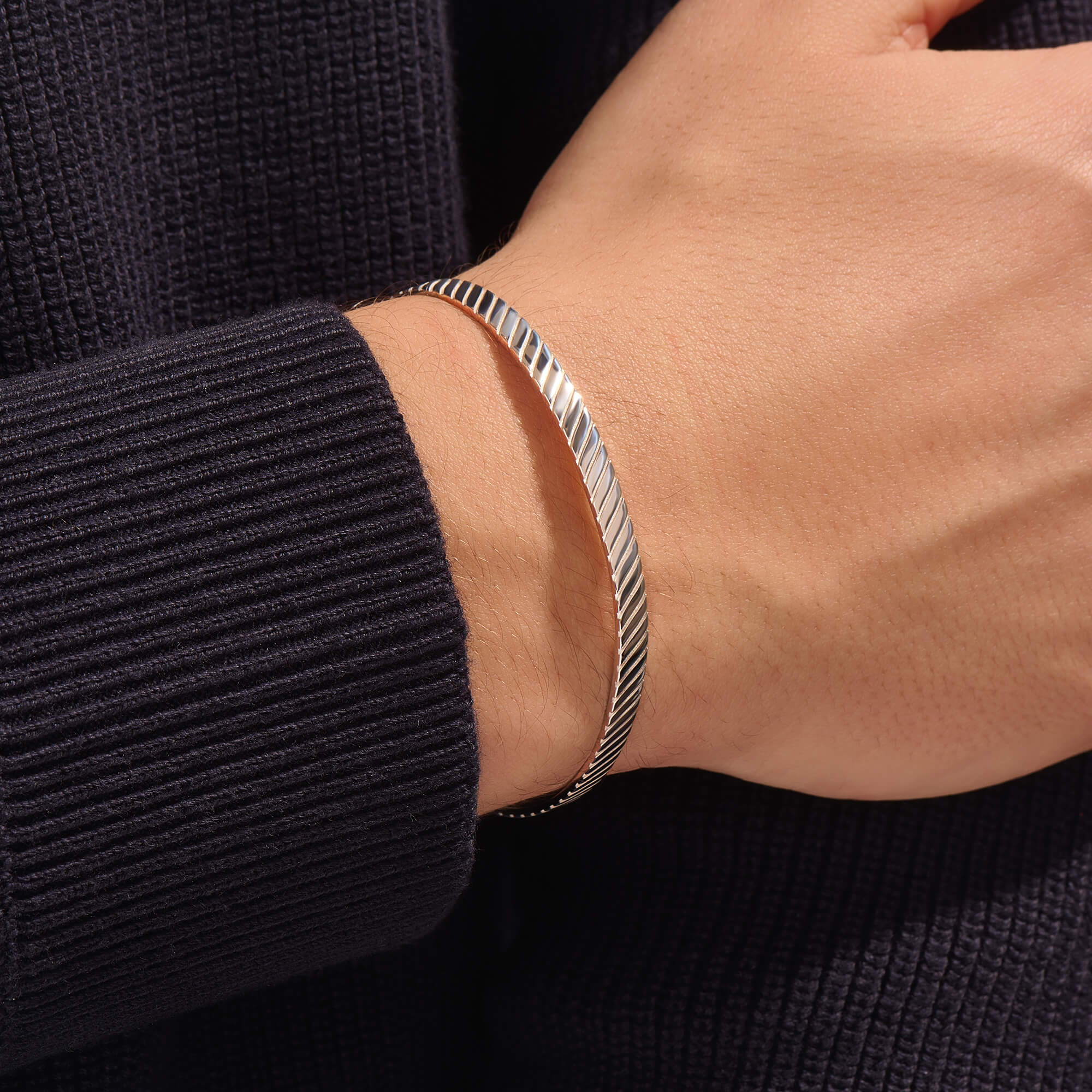 925 Sterling Silver Twined Cuff Bracelet