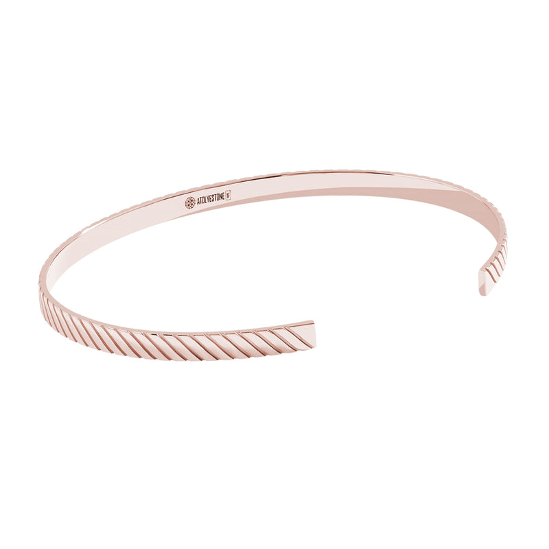 Solid Gold Twined Cuff Bracelet, Rose Gold