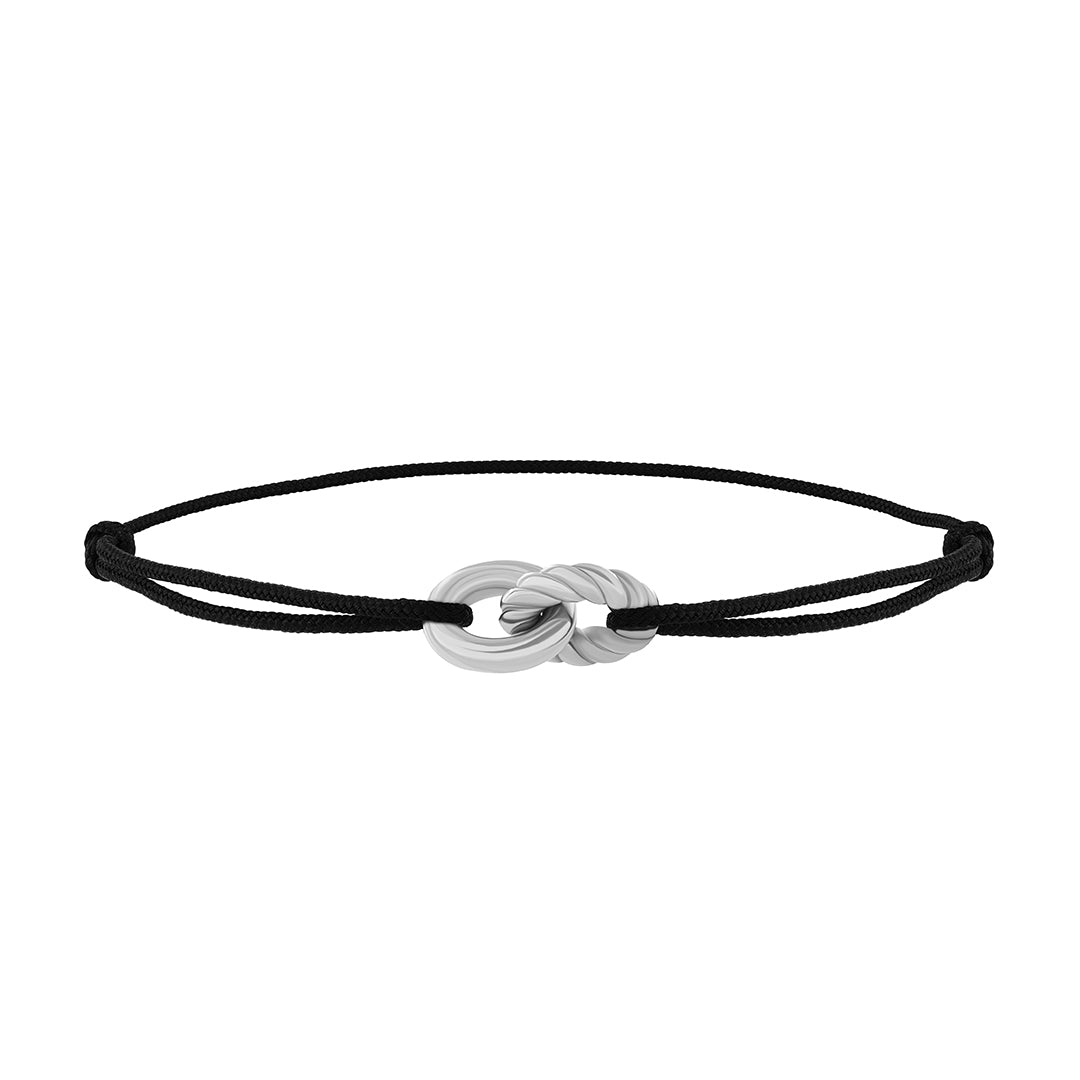 Twisted Link Macrame Bracelet in Solid Silver