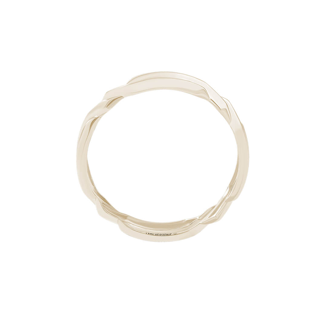 Twisted Zigzag Pattern Ring in Yellow Gold