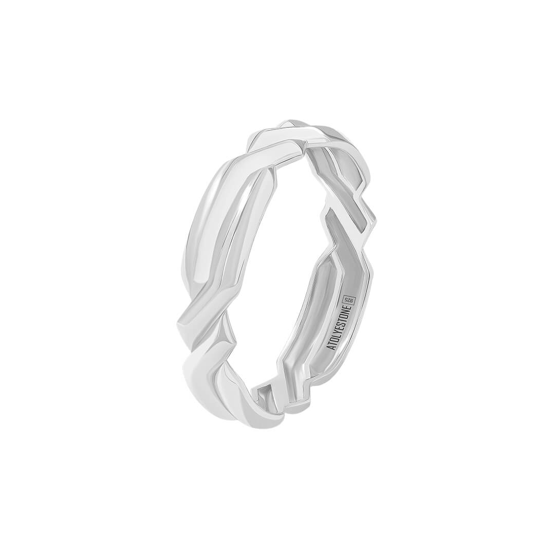 Twisted Zigzag Ring in Solid 925 Silver