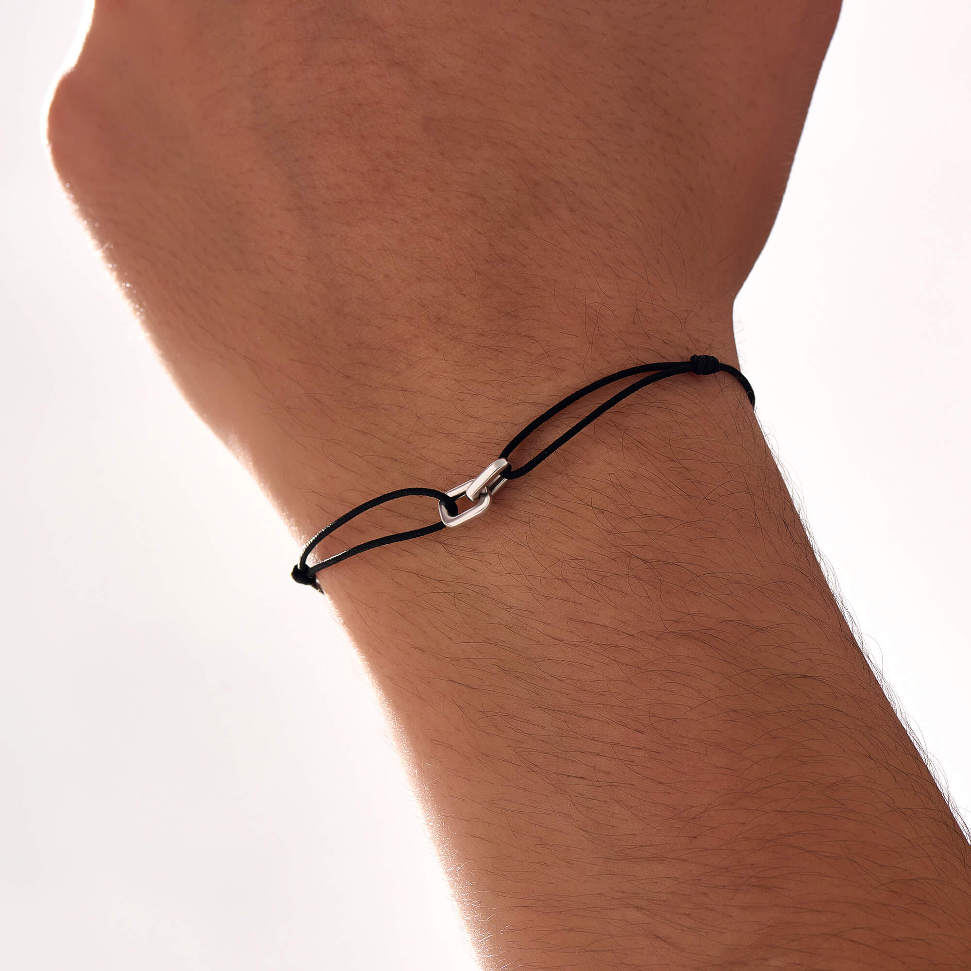 Men's Unity Macrame Bracelet in Solid Silver
