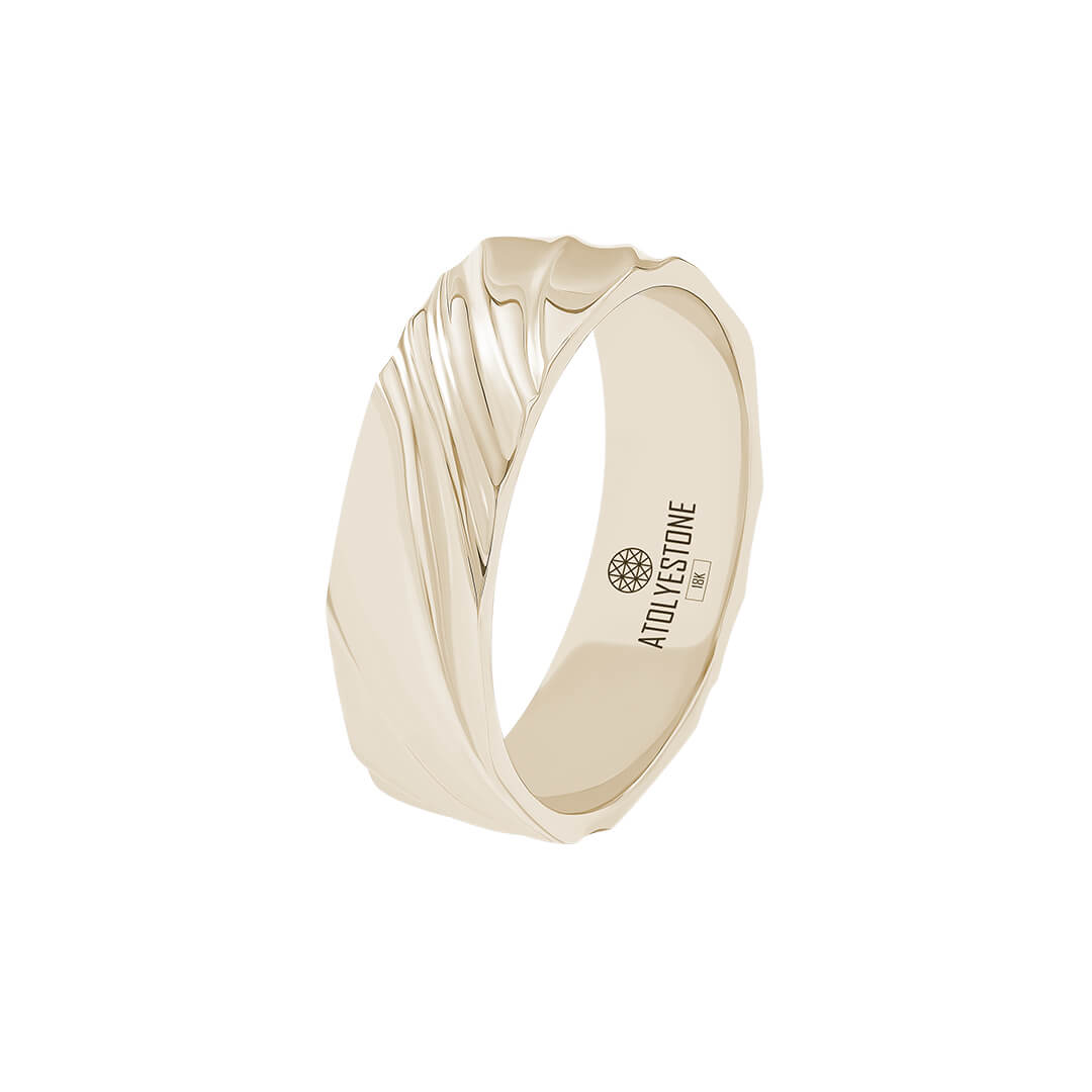 Yellow Gold Wavy Band Ring