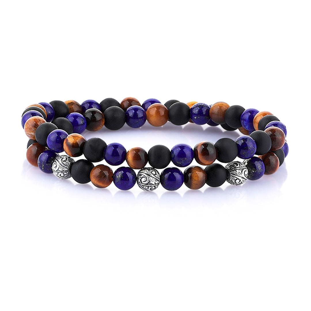 MAYFAIR DOUBLE BEADED BRACELET FOR MEN