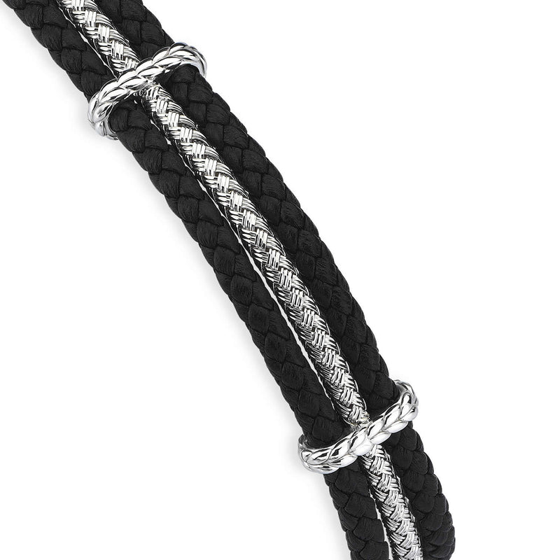 Triple Row Leather Bracelet
