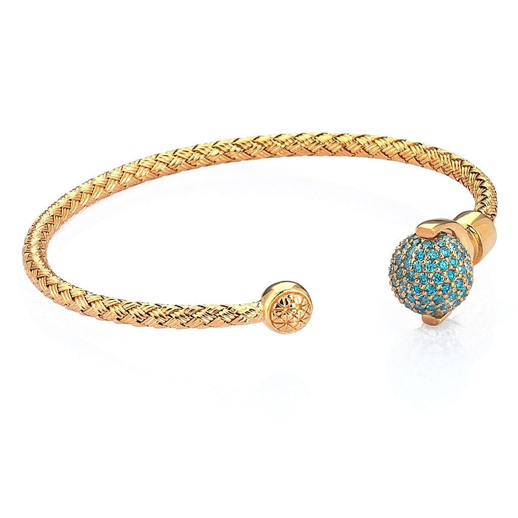 Women's Terra Cuff Bracelet - Silver - Yellow Gold - Turquoise