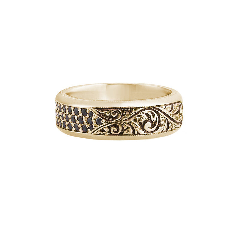 Classic Pave Band Ring - Solid Gold