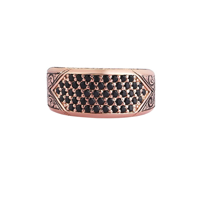 Classic Pave Signet Ring - Rose Gold - Pave Cubic Zirconia