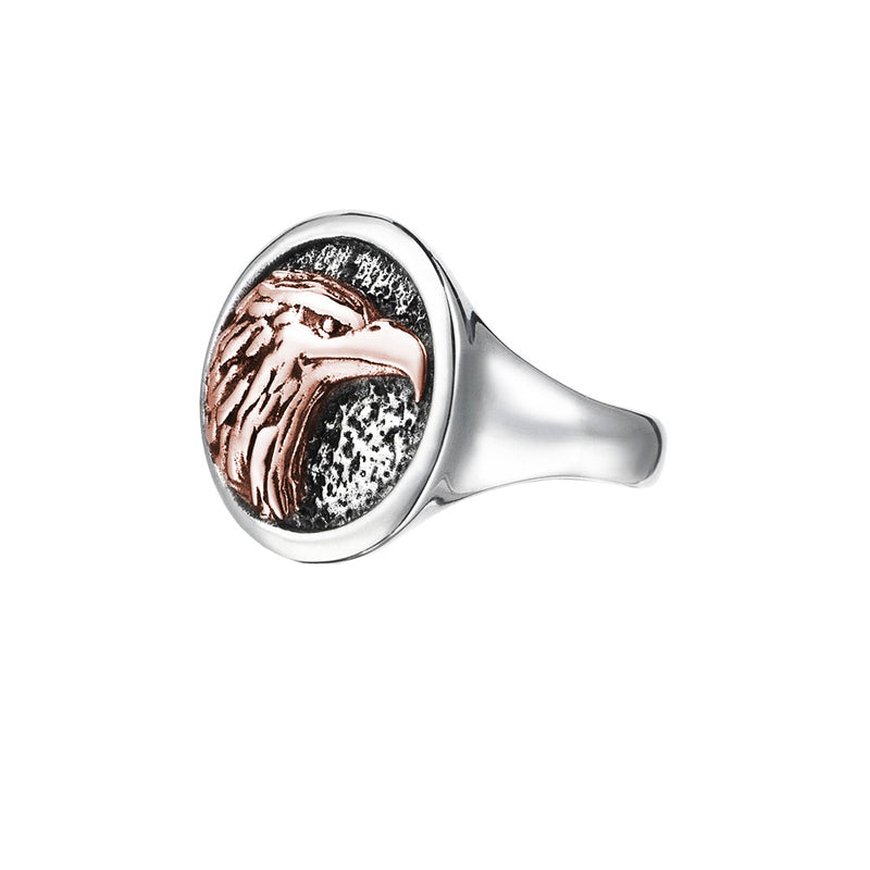 Eagle Ring with Solid Gold - Rose Gold