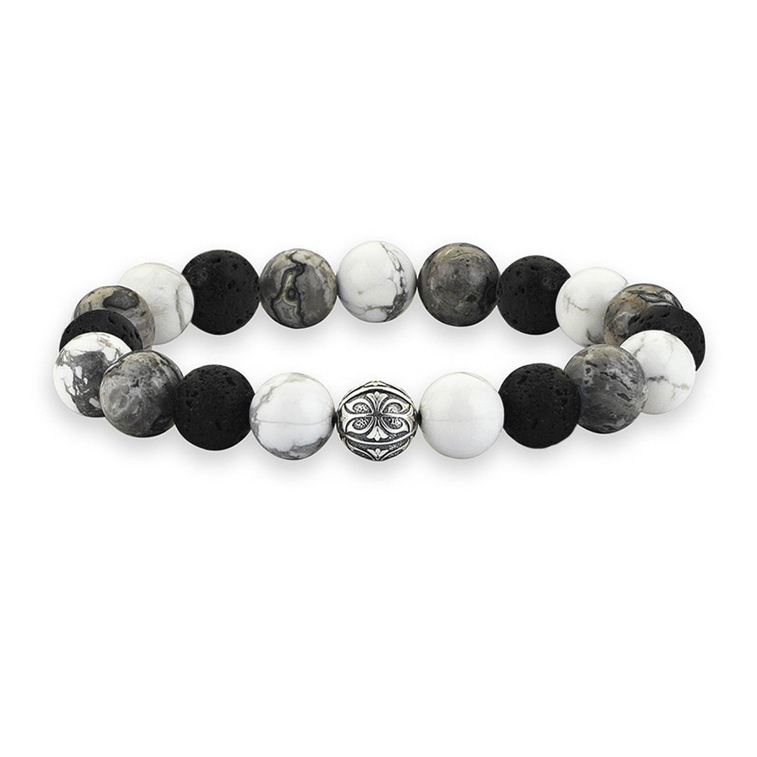 MULTISTONE APEX BEADED BRACELET - LAVASTONE - MEN