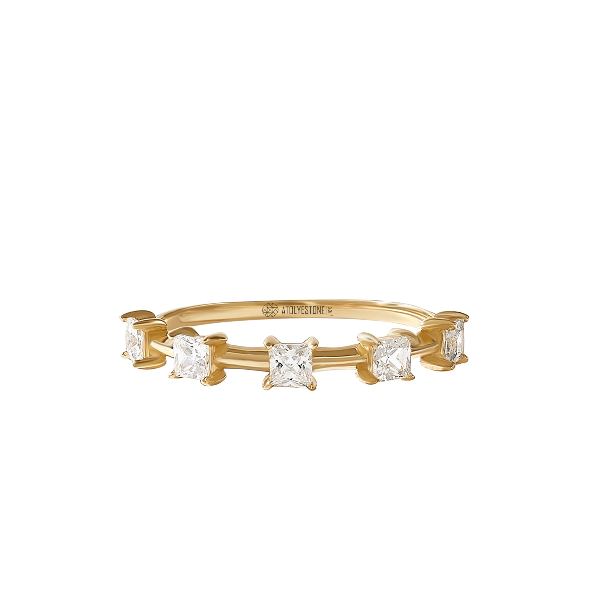 0.50ct Real Diamond 5 Stone Engagement Ring in Solid Gold