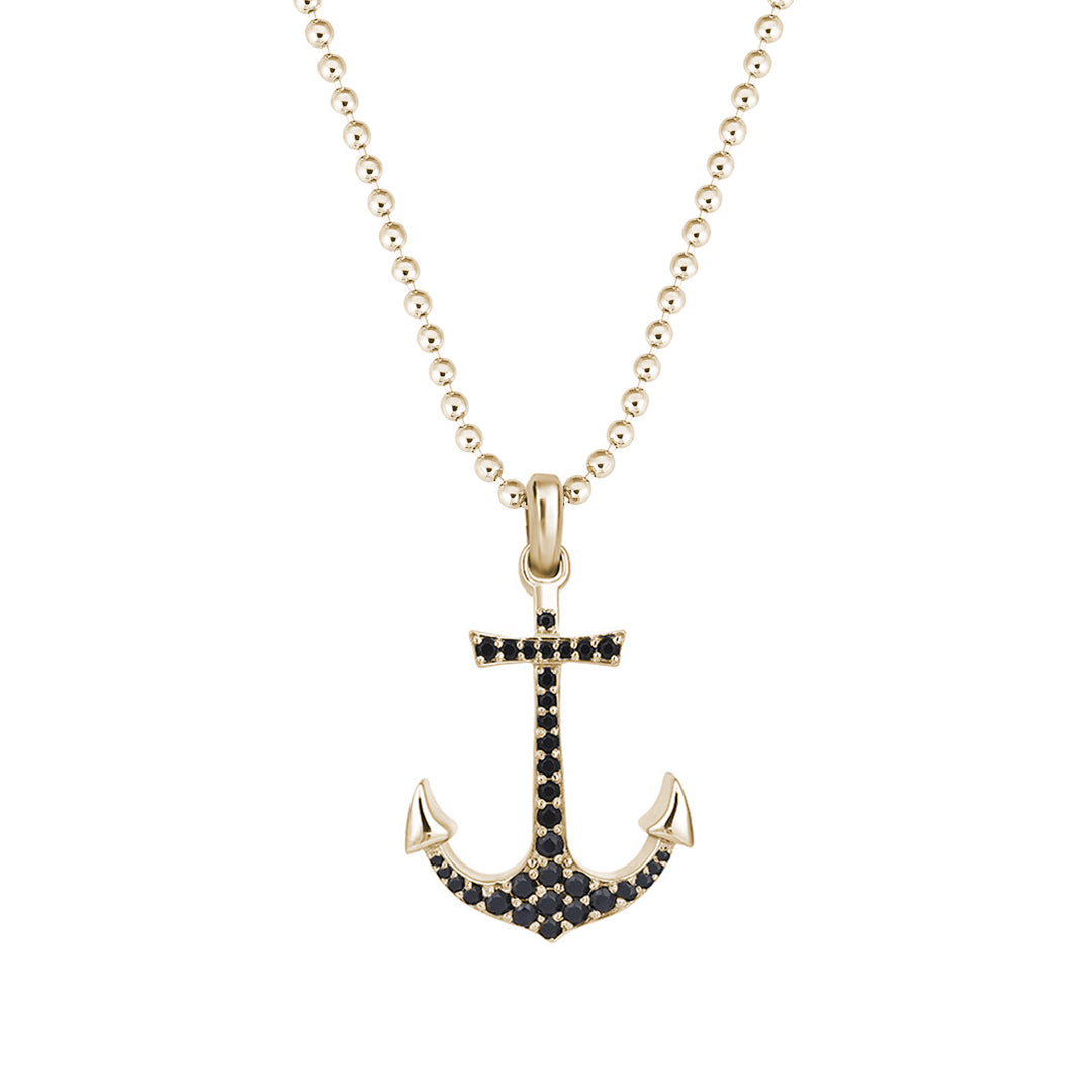 14k Gold Anchor Necklace