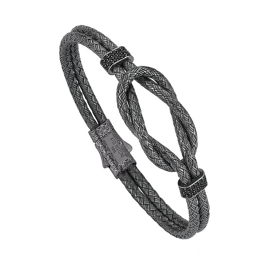 Mens Artillery Bangle - Silver - Gunmetal