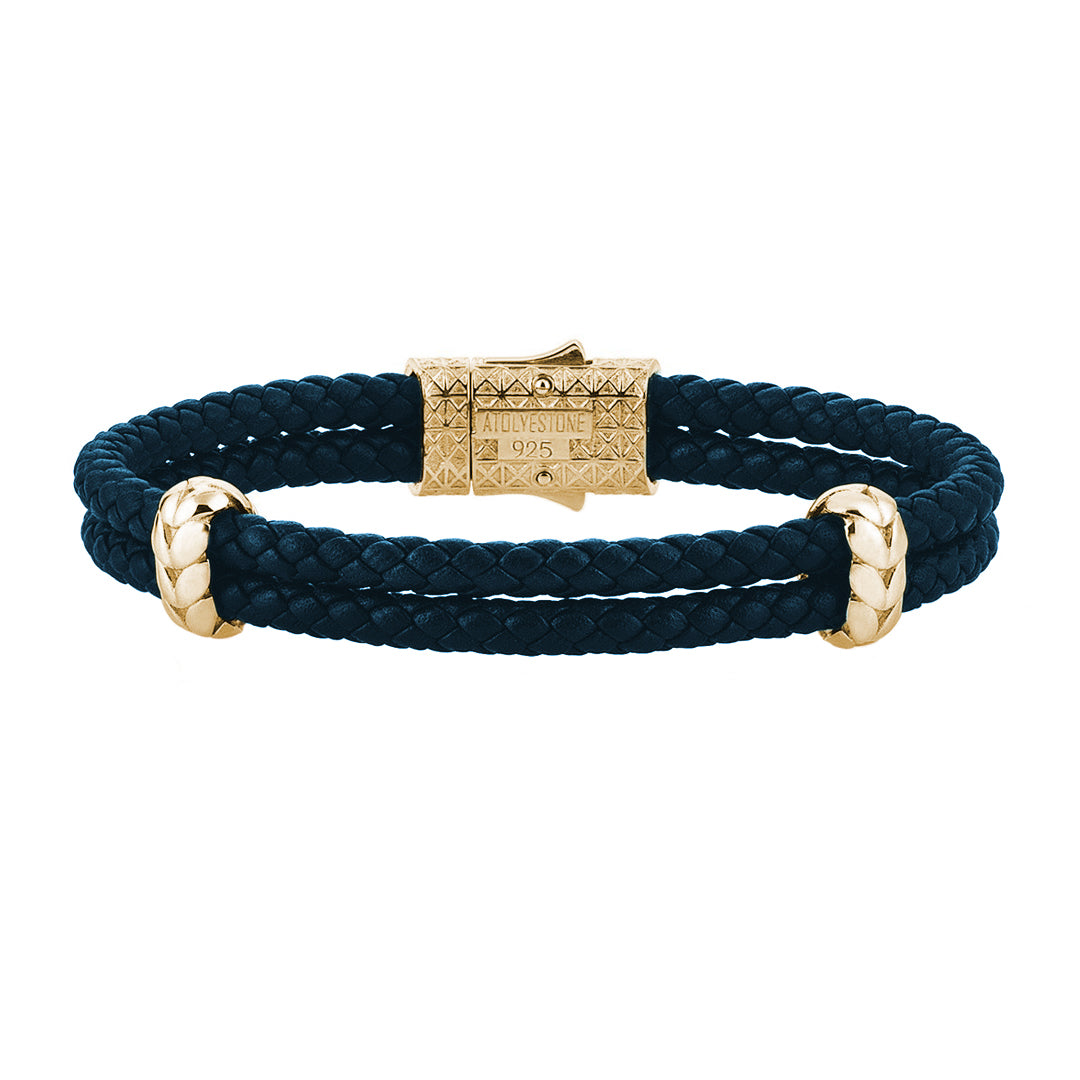 Atolyestone Elements - Yellow Gold - Navy Nappa