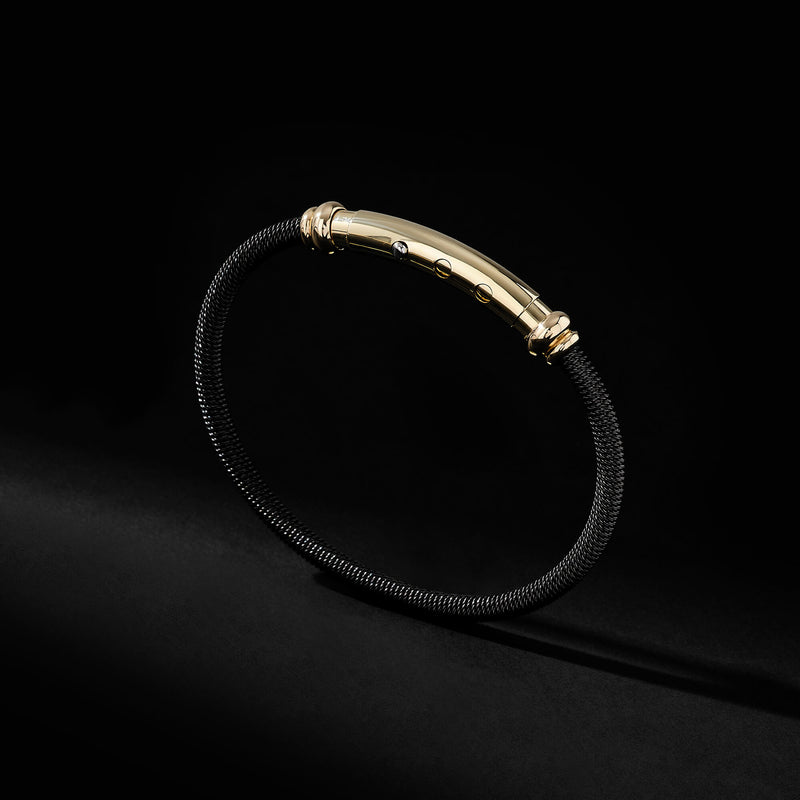 Adjustable Signature Bangle Bracelet in Gold
