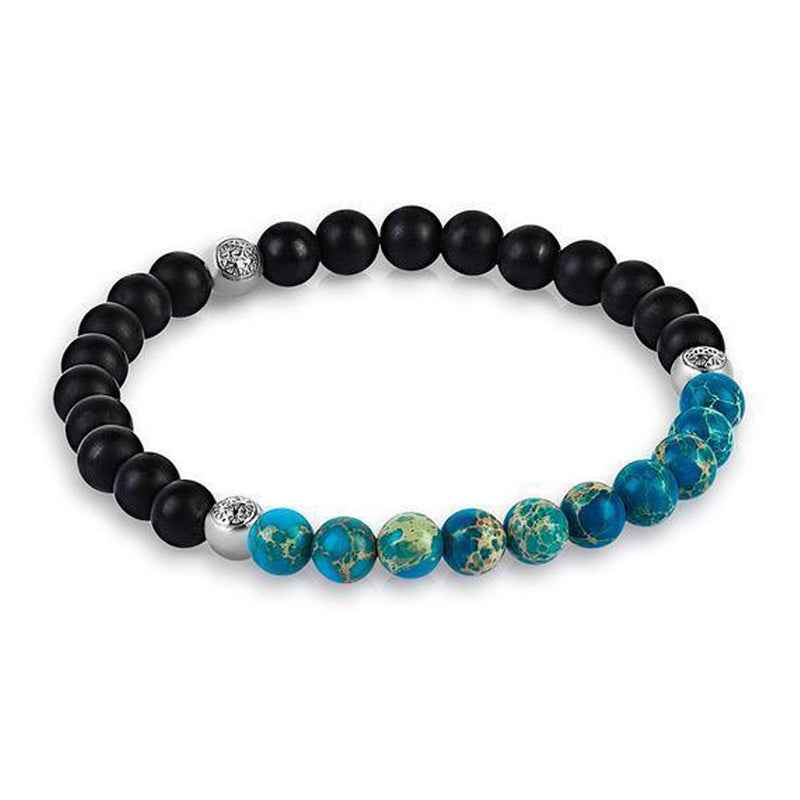 Minimal Agate Beaded Bracelet -turquoise 