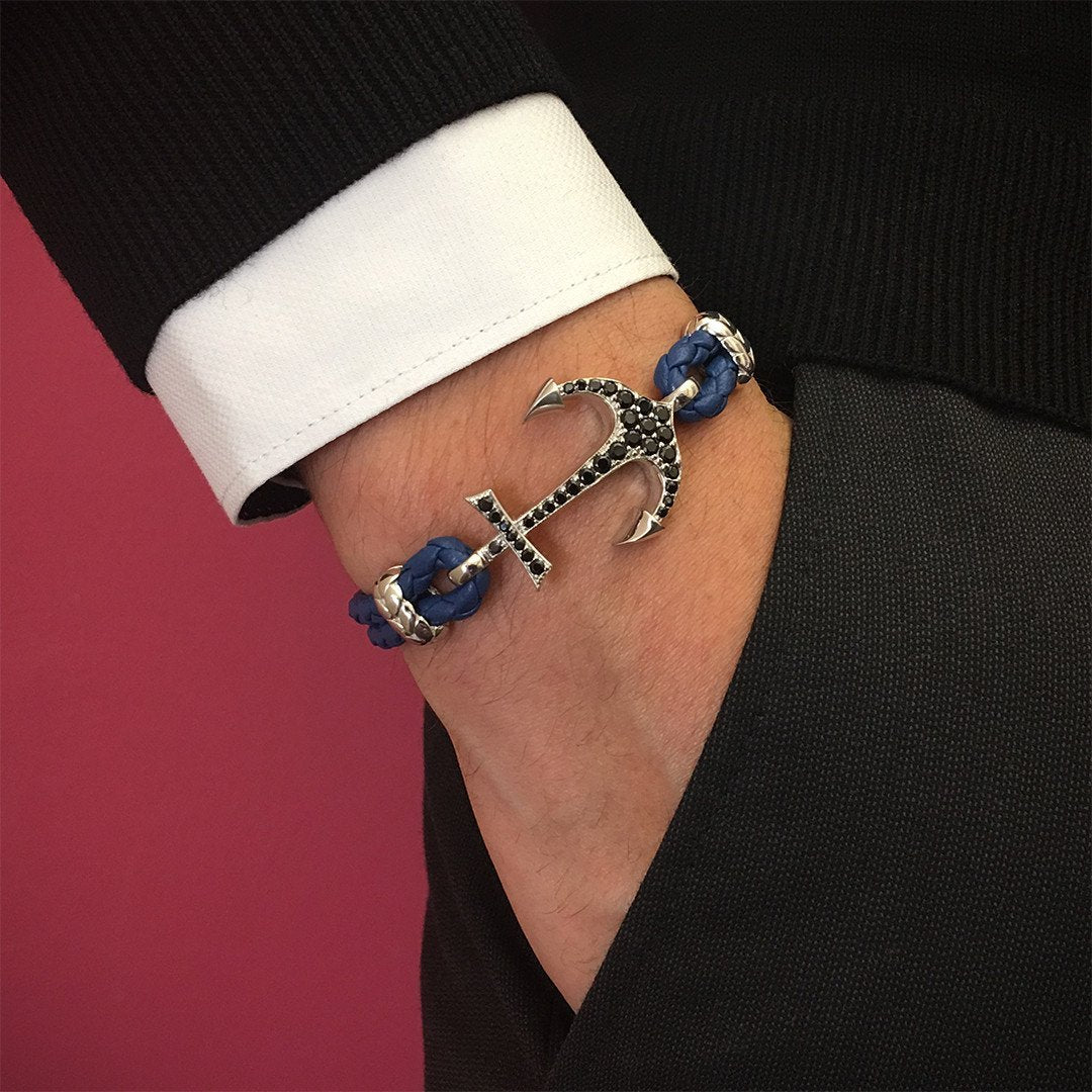 Anchor Leather Bracelet for Men