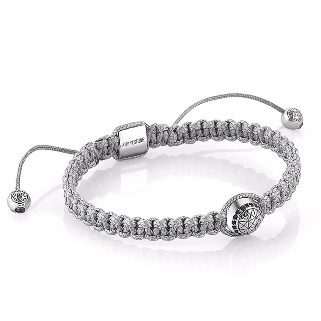 Solitaire Macrame Bracelet - Solid Silver