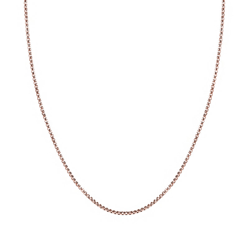 Men's 14k Real Rose Gold 1.70mm Box Chain Necklace